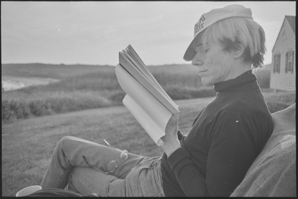 andy warhol reading a book