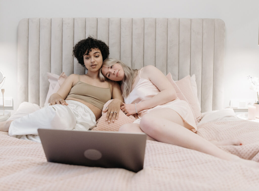 women watching TV