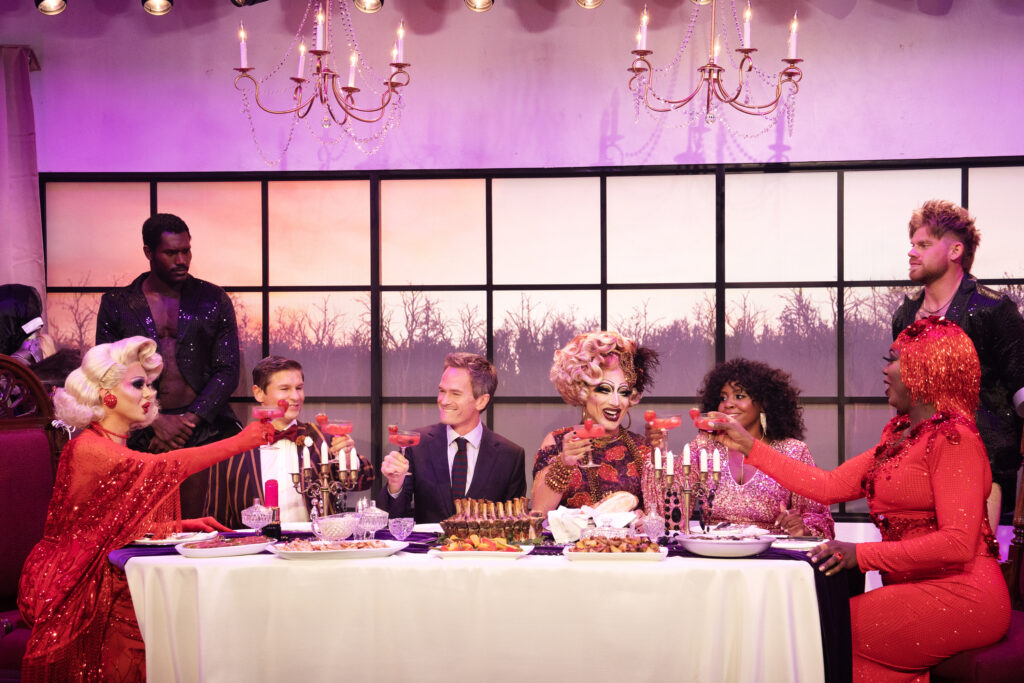 Drag Me To Dinner is a riotous, format-busting, fourth-wall-breaking, unapologetic sendup of traditional reality competition shows! 